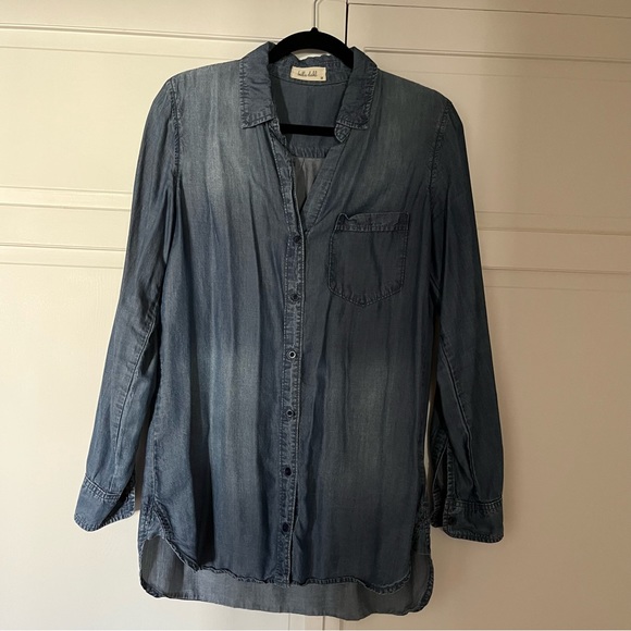 Chambray button down top - Picture 1 of 5